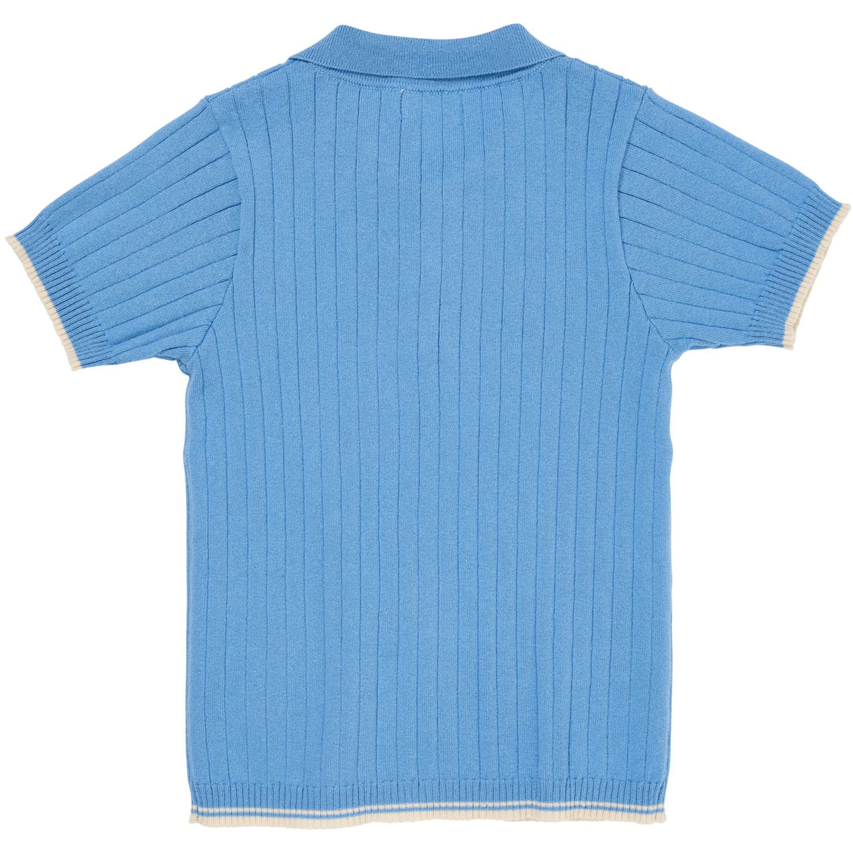 COPENHAGEN COLORS Sky Blue/Cream Comb. Rib Strikket Polo