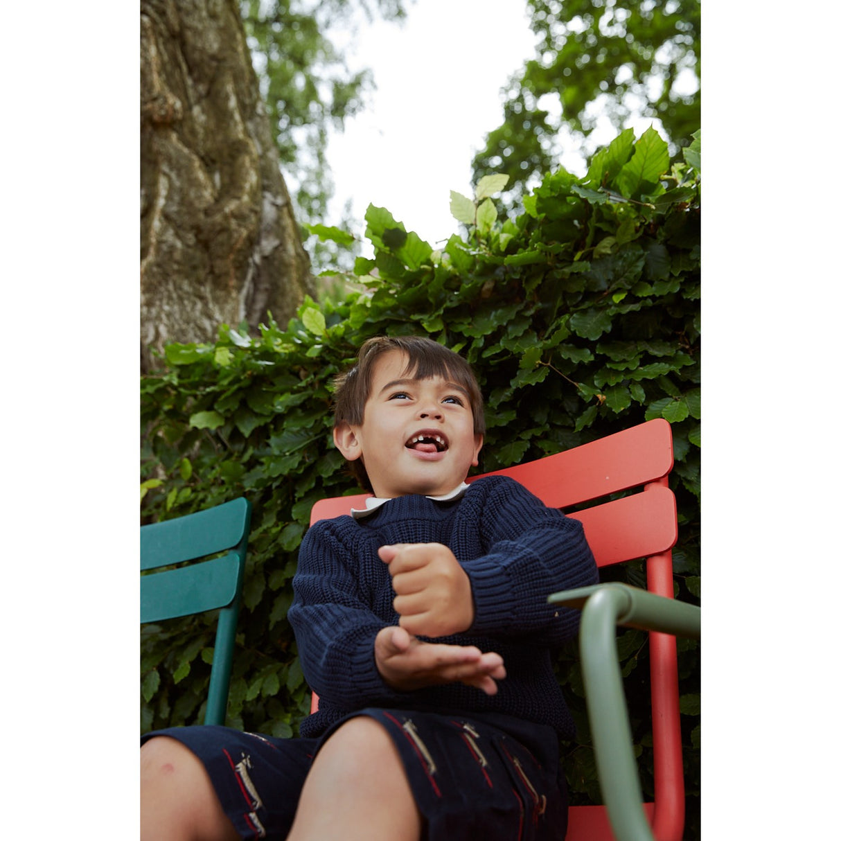 COPENHAGEN COLORS Navy m. Surfing Dog Twill Shorts