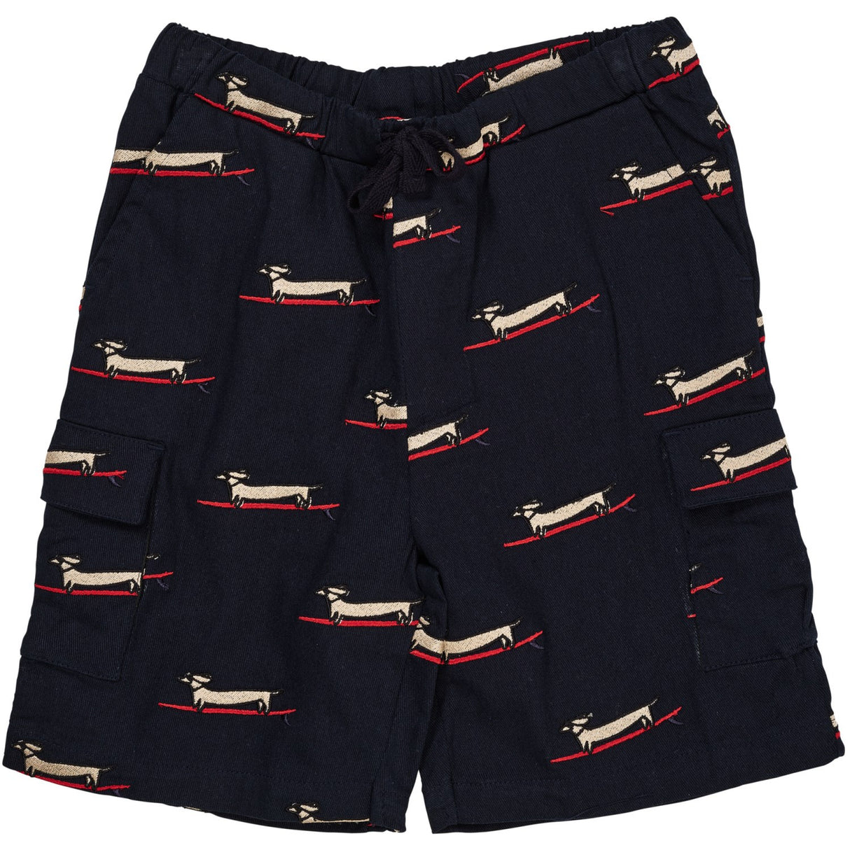 COPENHAGEN COLORS Navy m. Surfing Dog Twill Shorts