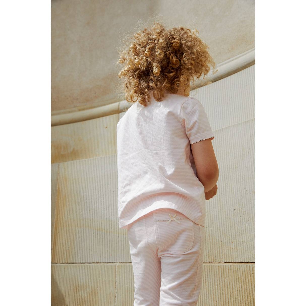 COPENHAGEN COLORS Ballerina/cremestribet stribet T-shirt