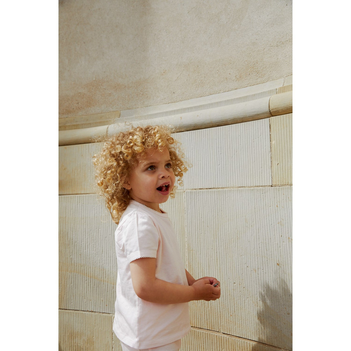 COPENHAGEN COLORS Ballerina/cremestribet stribet T-shirt