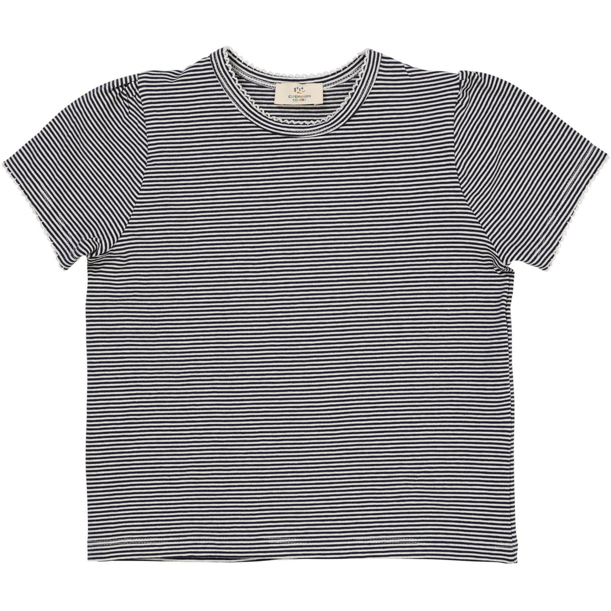 COPENHAGEN COLORS Navy/Creme stribet T-shirt