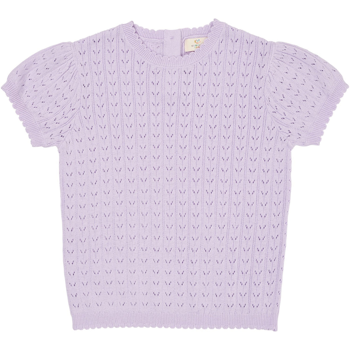 COPENHAGEN COLORS Lavendel strikket Pointelle T-shirt
