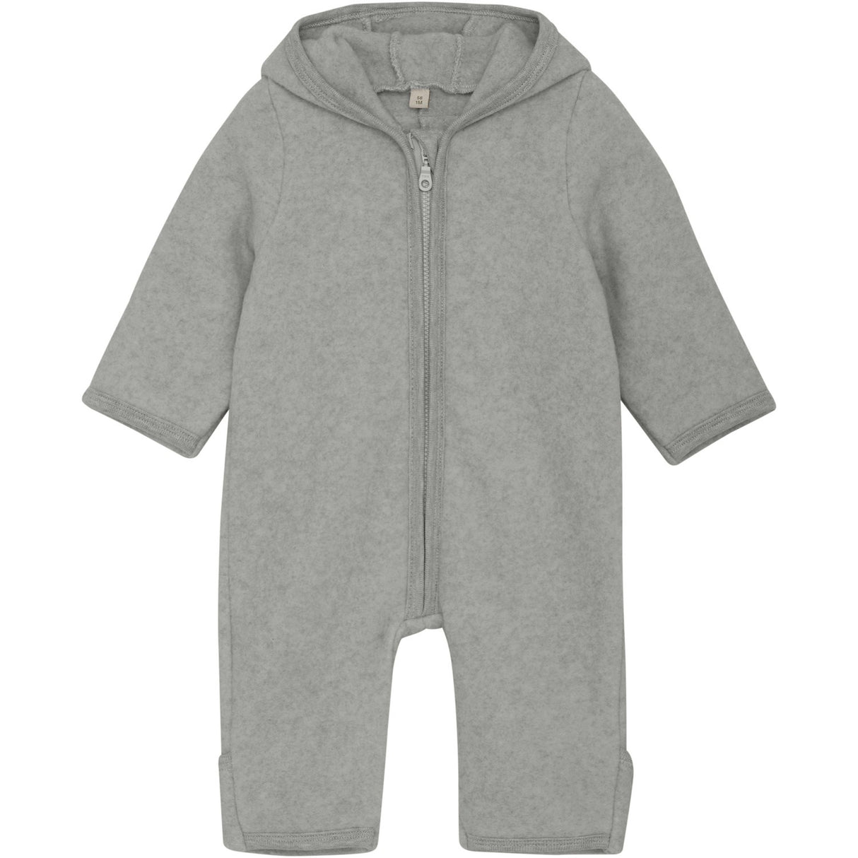 Huttelihut Light Grey Melange Køredragt Ears Cot. Fleece