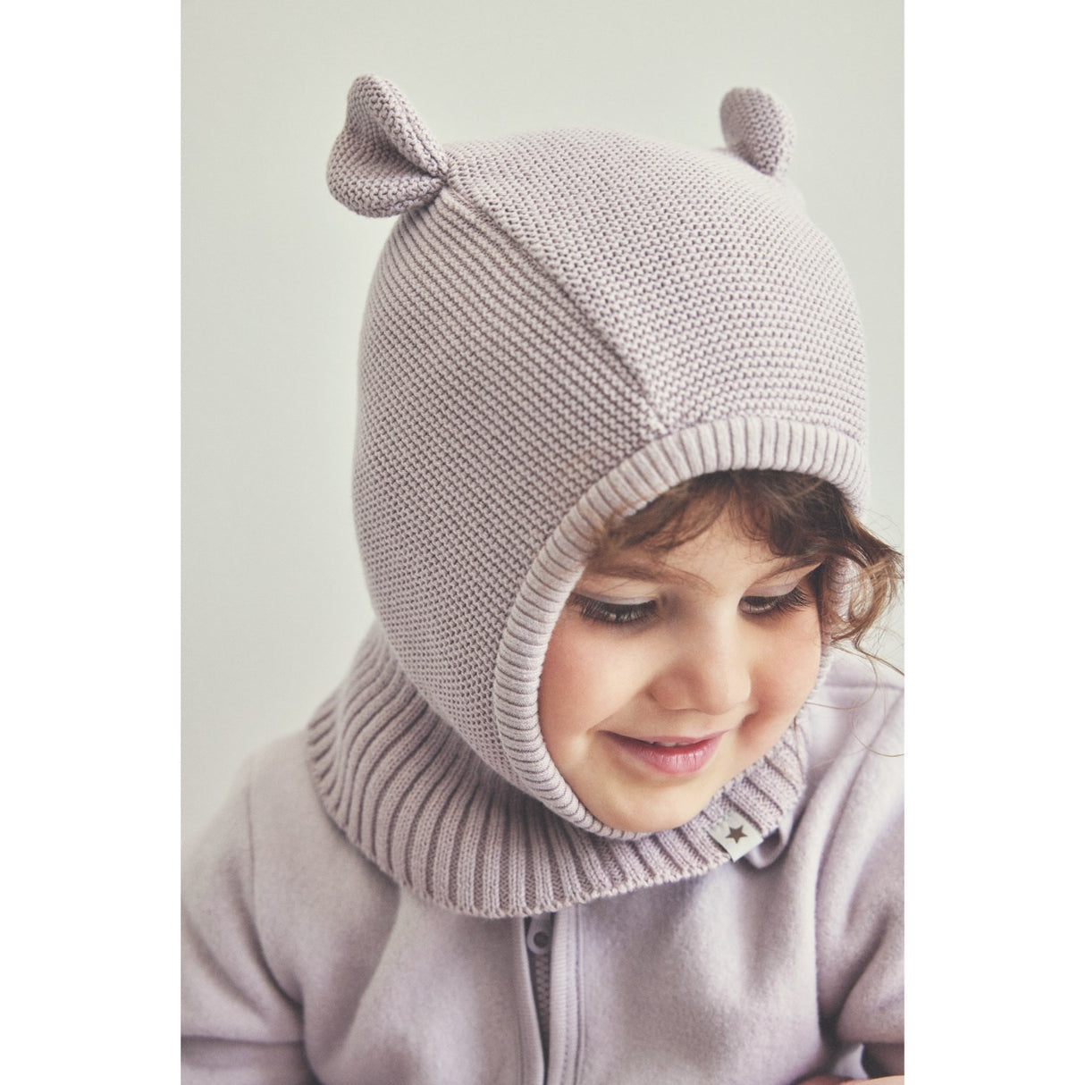 Huttelihut Cloud Grey Elefanthue Strik m. Ører