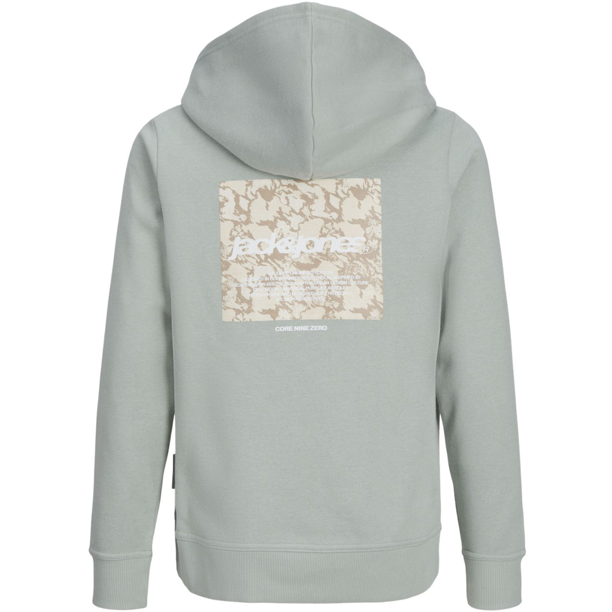Jack & Jones Junior Aqua Gray Tarmac Camo Back Print Hættetrøje