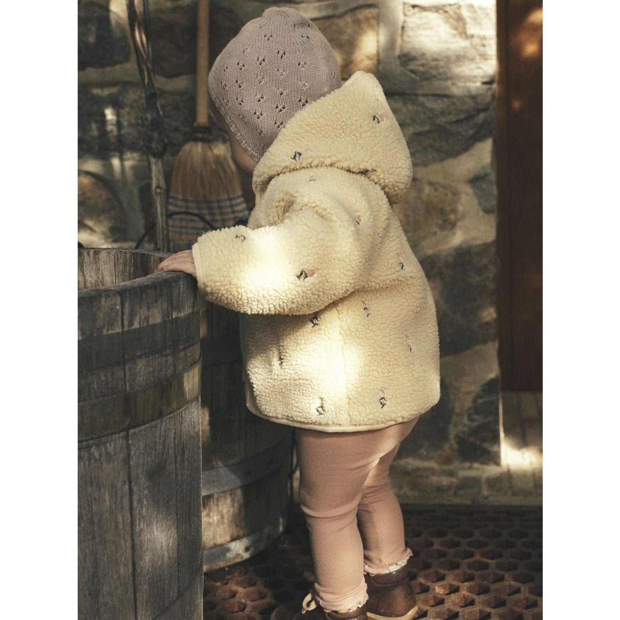 Lil'Atelier Bleached Sand Nalo Loose Sherpa Jakke