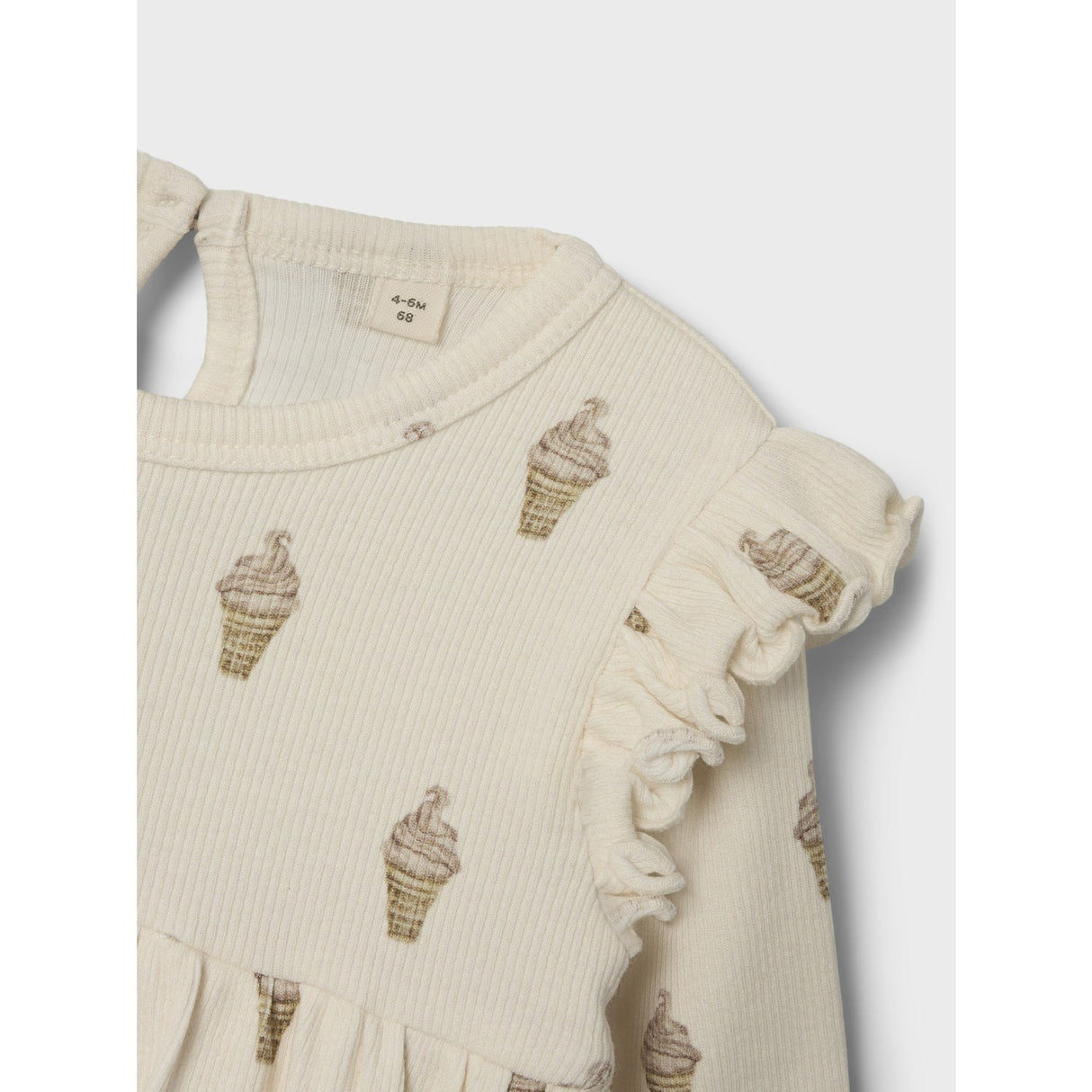 Lil'Atelier Turtledove Ice Cream Gavo Enk Body Kjole