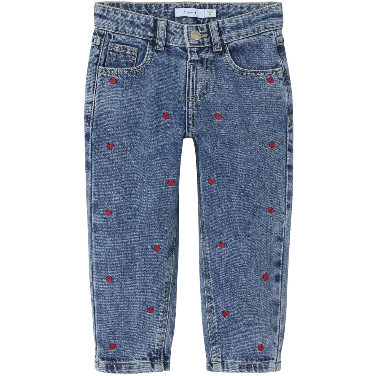 Name It Medium Blue Denim Heart Bella Mom Embroidery Jeans
