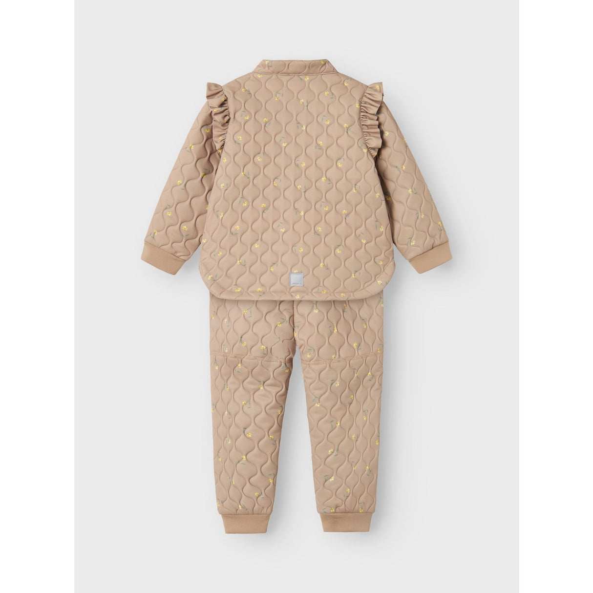 Name It Light Taupe Flower Moon Quiltet Sæt AOP Fo