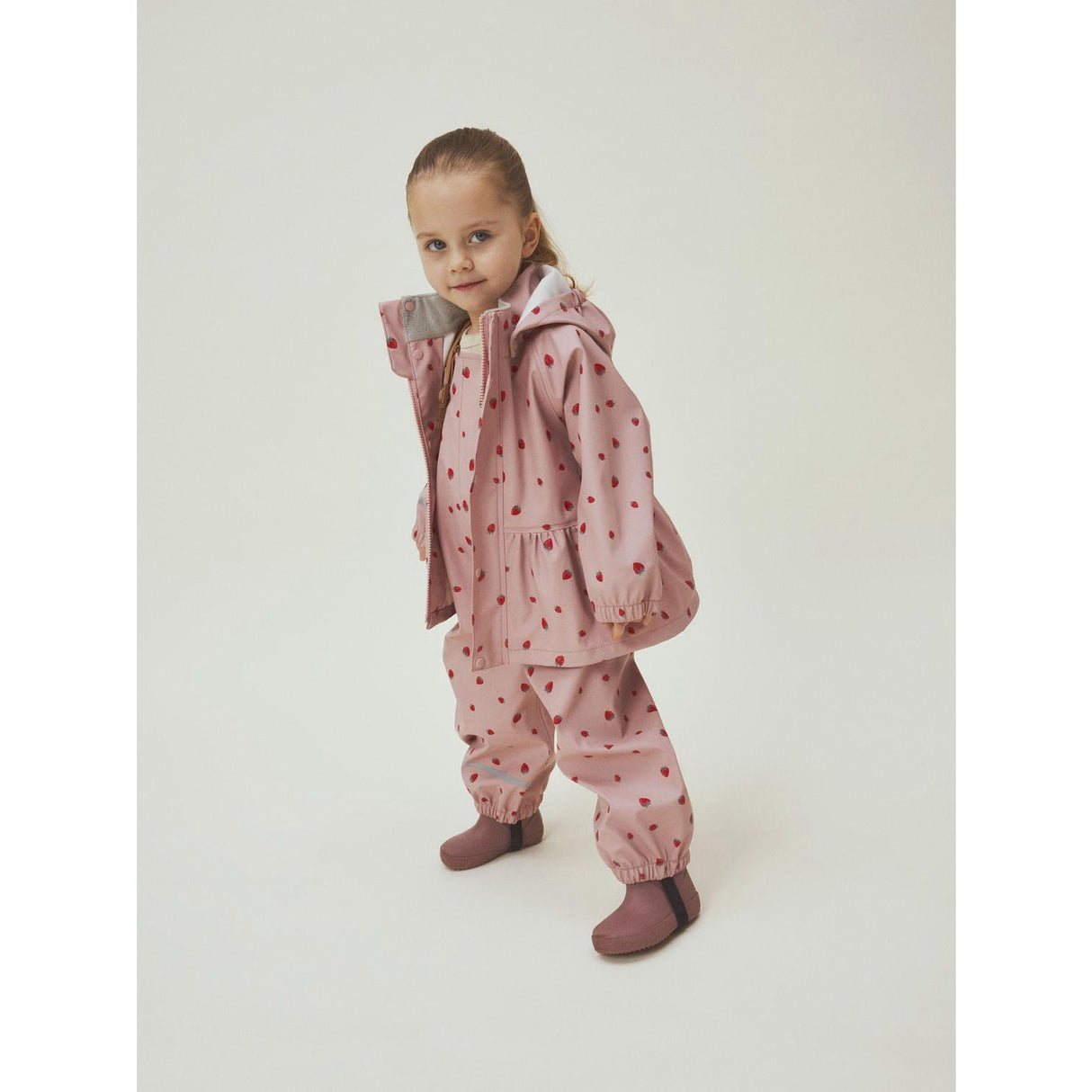Name It Pale Mauve Strawberry Dry10 Regnsæt AOP Fo