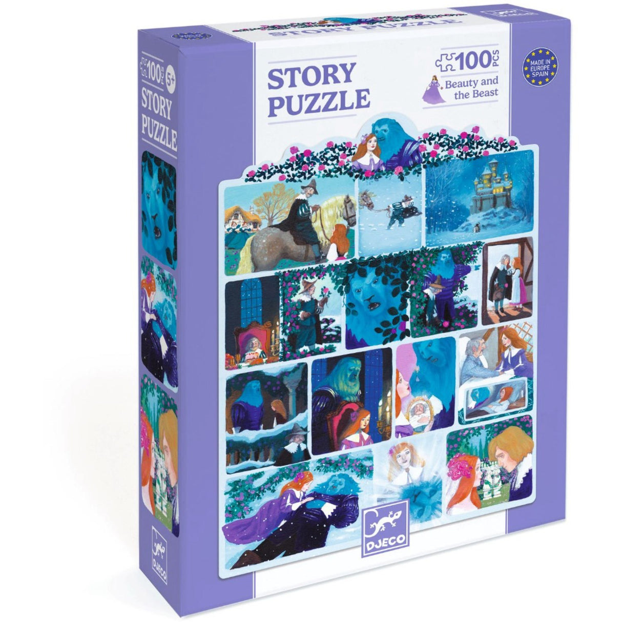 Djeco Story Puzzle, Skønheden og Udyret - 100 Brikker