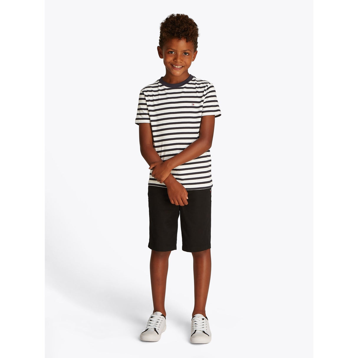 Tommy Hilfiger Dark Night Navy White Breton Stripe Essential Bomuld Reg T-Skjorte