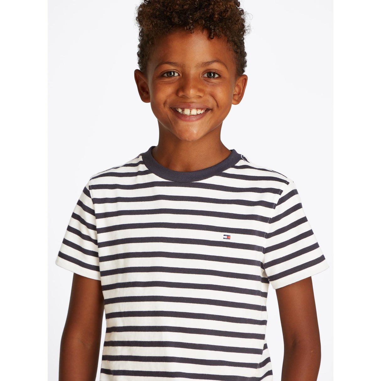 Tommy Hilfiger Dark Night Navy White Breton Stripe Essential Bomuld Reg T-Skjorte