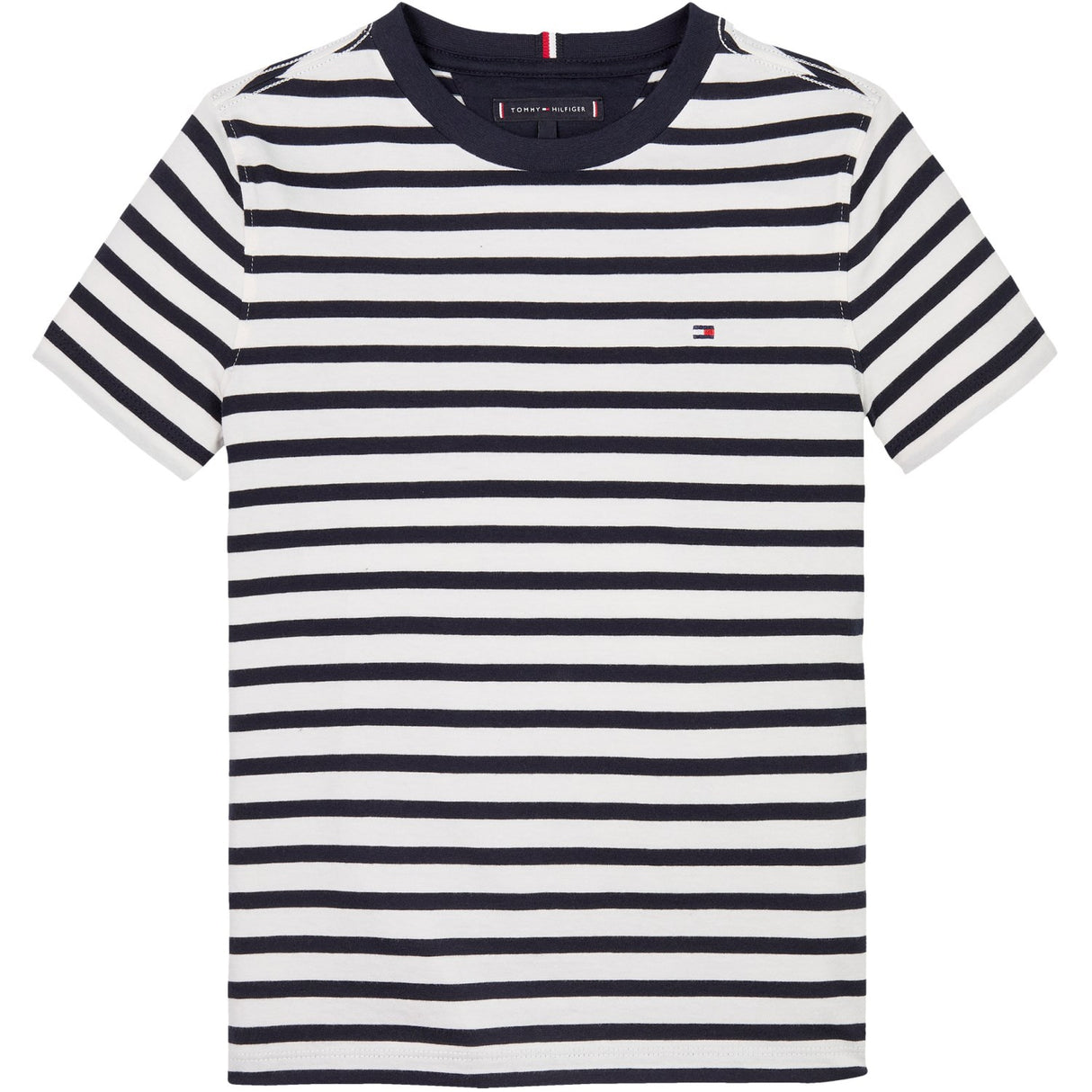 Tommy Hilfiger Dark Night Navy White Breton Stripe Essential Bomuld Reg T-Skjorte