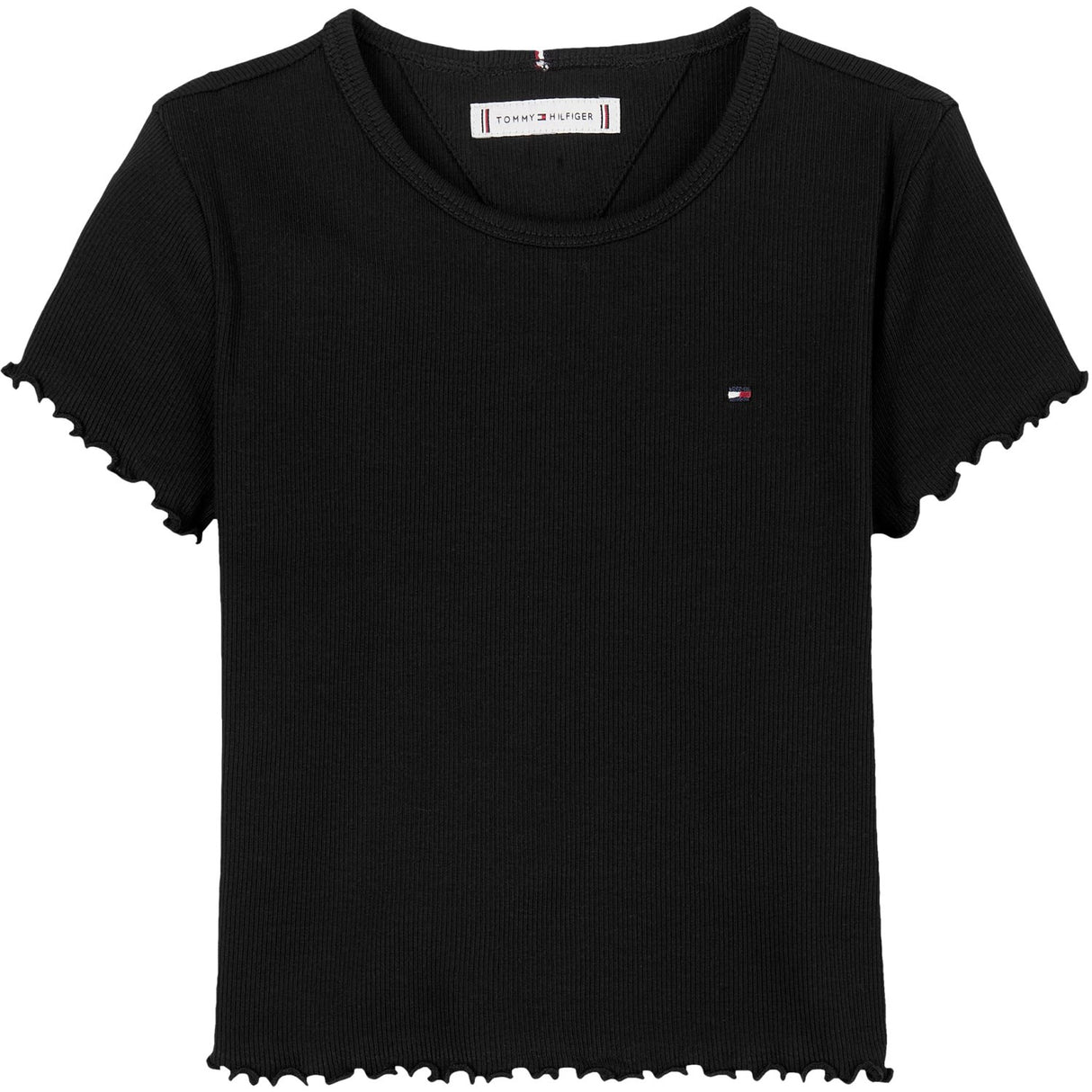 Tommy Hilfiger Black Essential Rib Top SS
