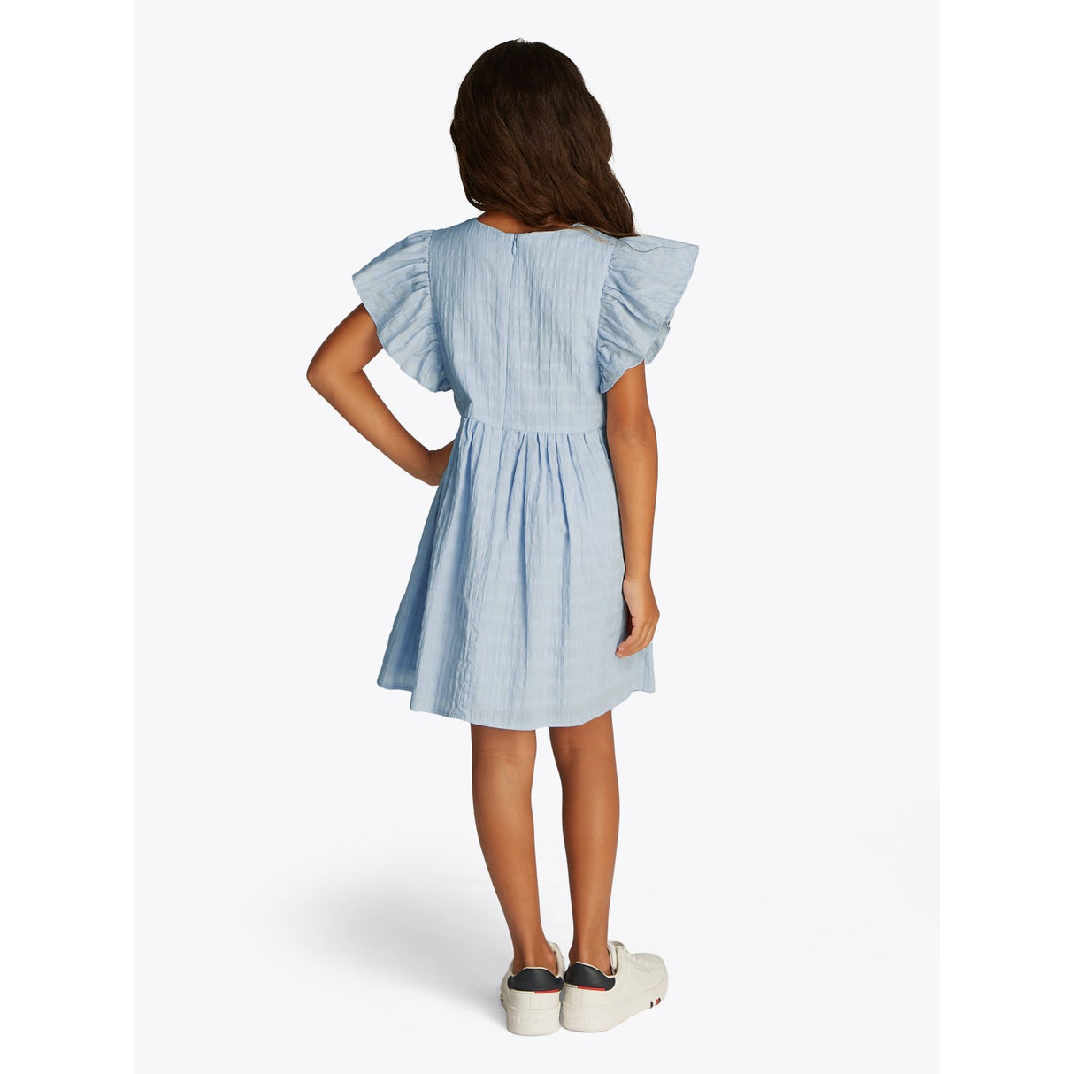 Tommy Hilfiger Breezy Blue Textured Bomuld Kjole SS