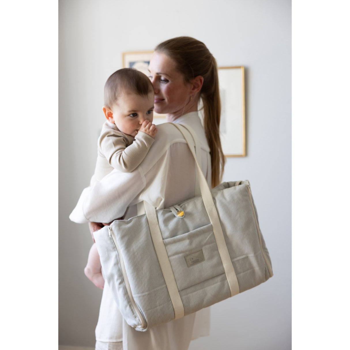 Cam Cam Copenhagen Classic Stripes Blue Fold-Out Pusletaske