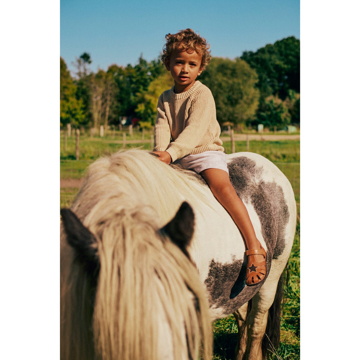 Angulus Tan/Dark Brown Lædersandal Med Stjernedetalje