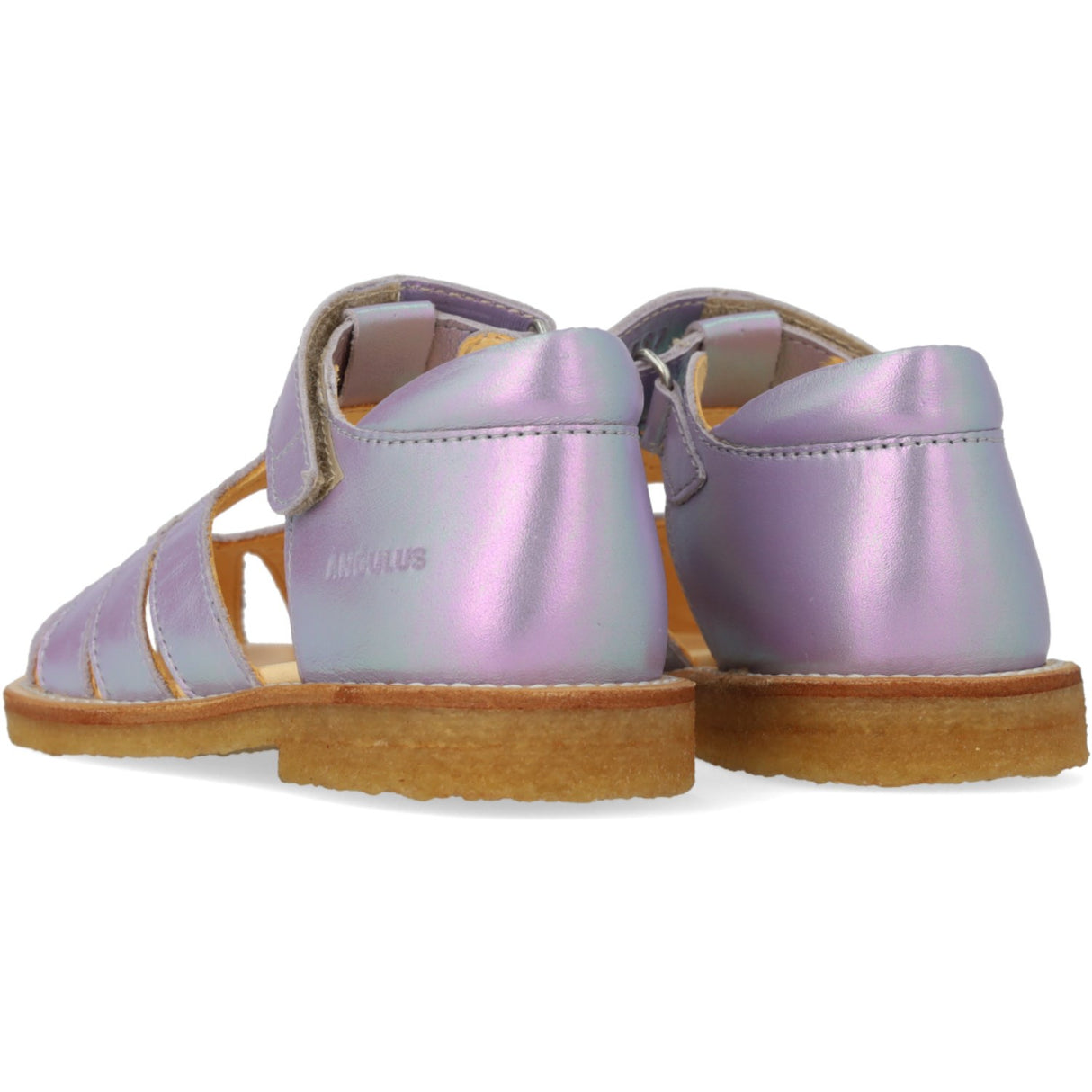 Angulus Iridescent Lilac Shine Hjertesandal Med Velcrolukning