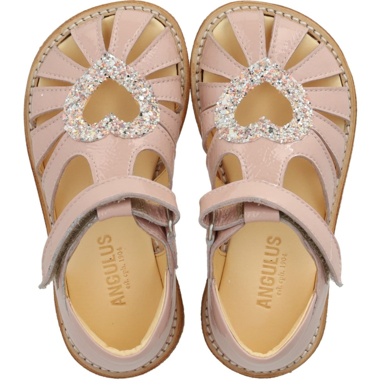 Angulus Rosebud/Rosebud Glitter Hjertesandal Med Glitter Hjerte