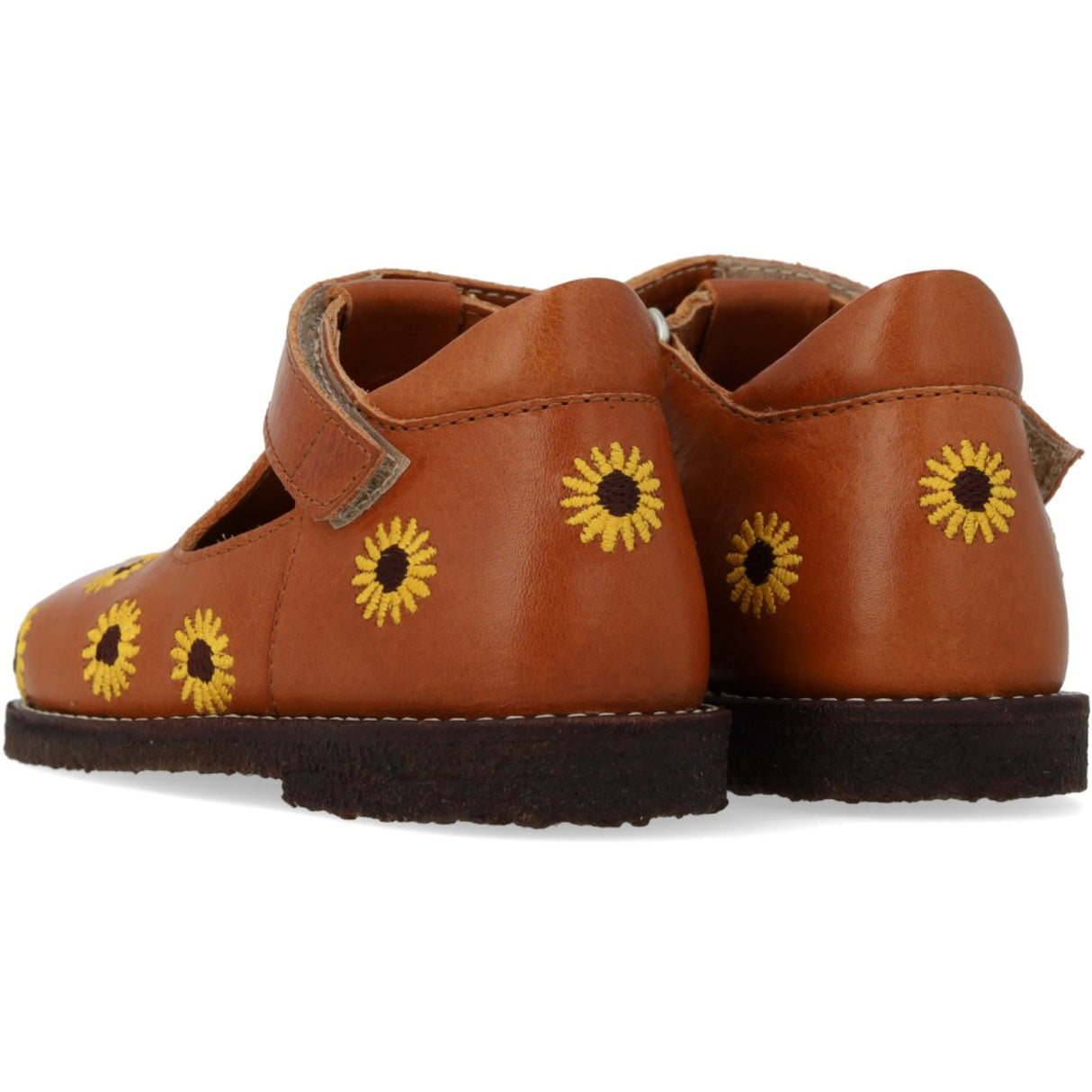 Angulus Cognac Klassisk Begynder Tullesko Med Solsikkebroderi