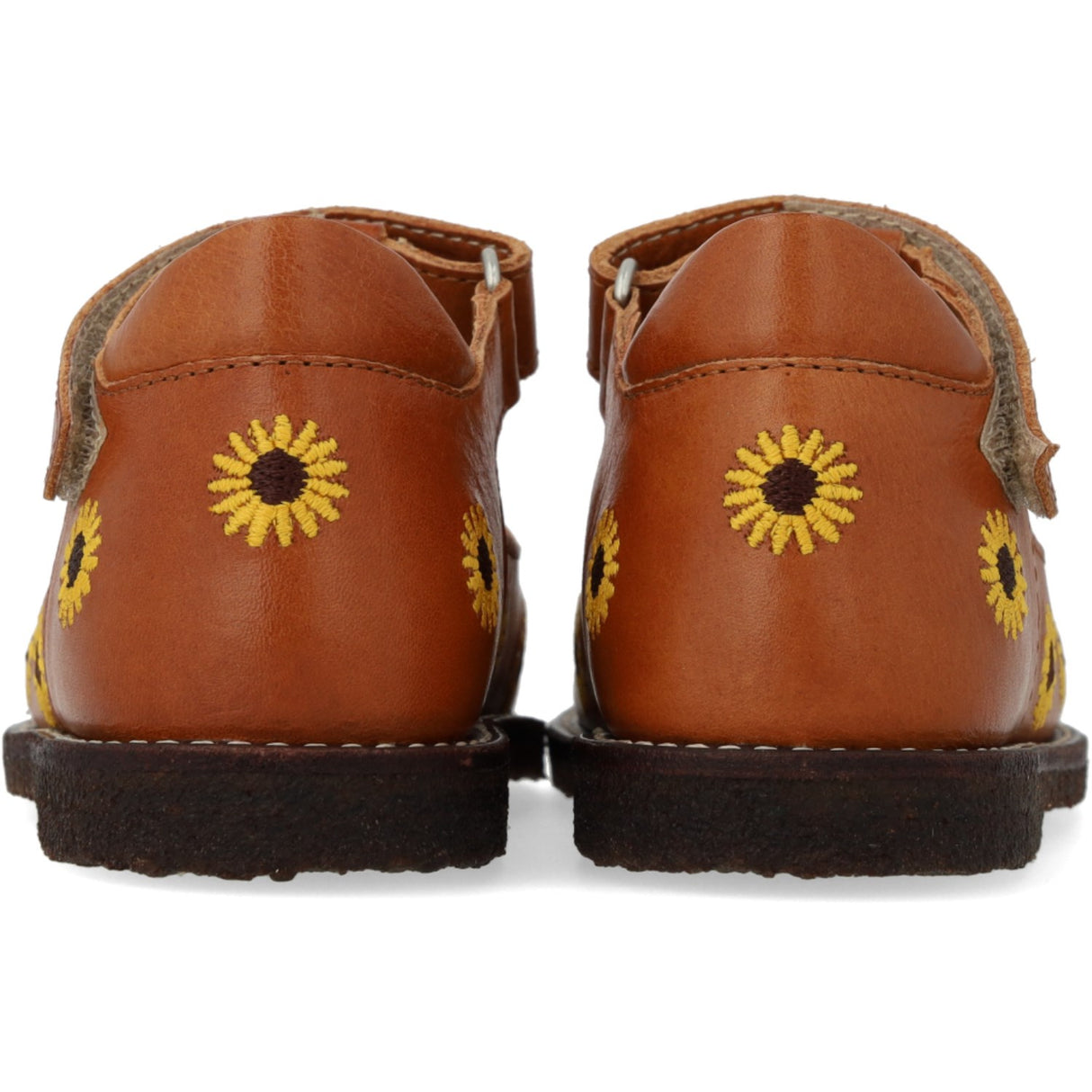 Angulus Cognac Klassisk Begynder Tullesko Med Solsikkebroderi