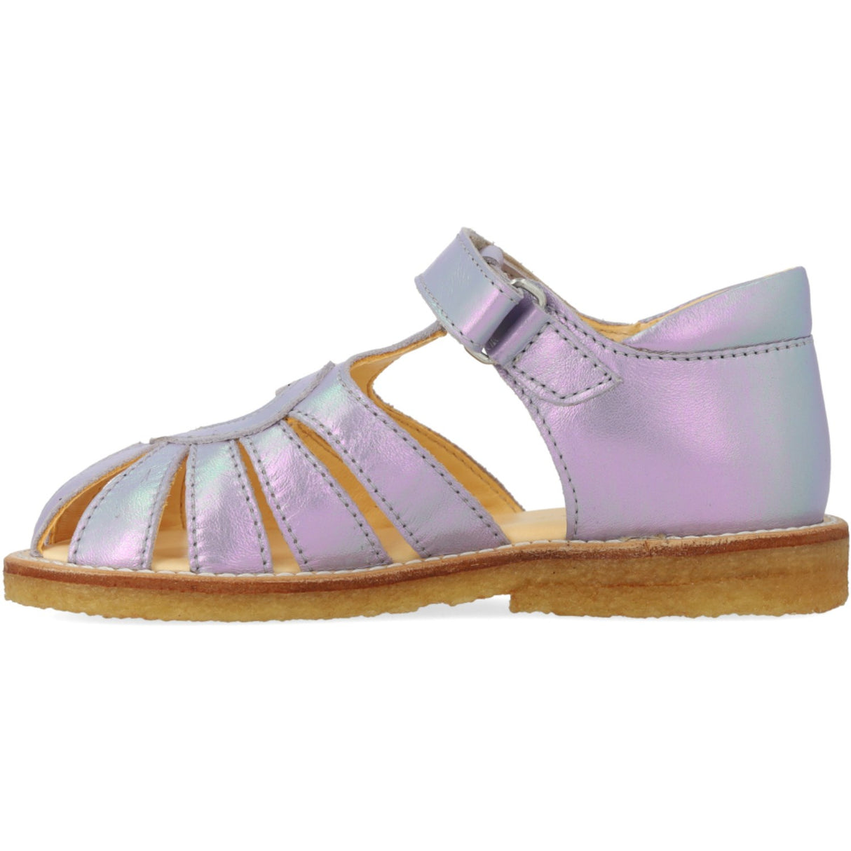 Angulus Iridescent Lilac Shine Hjertesandal Med Velcrolukning