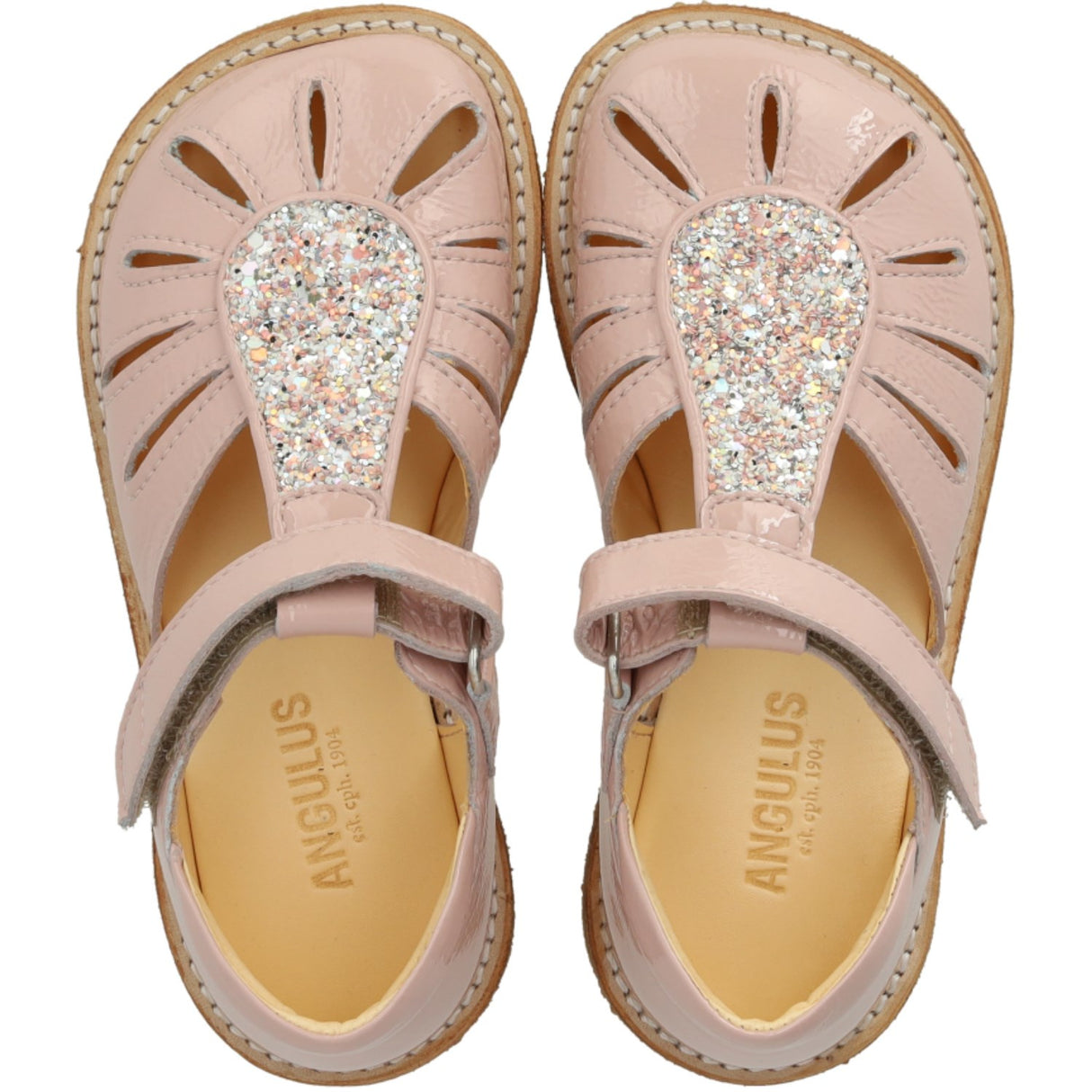 Angulus Rosebud/Rosebud Glitter Sandal Med Dråbedetalje I Funklende Glitter