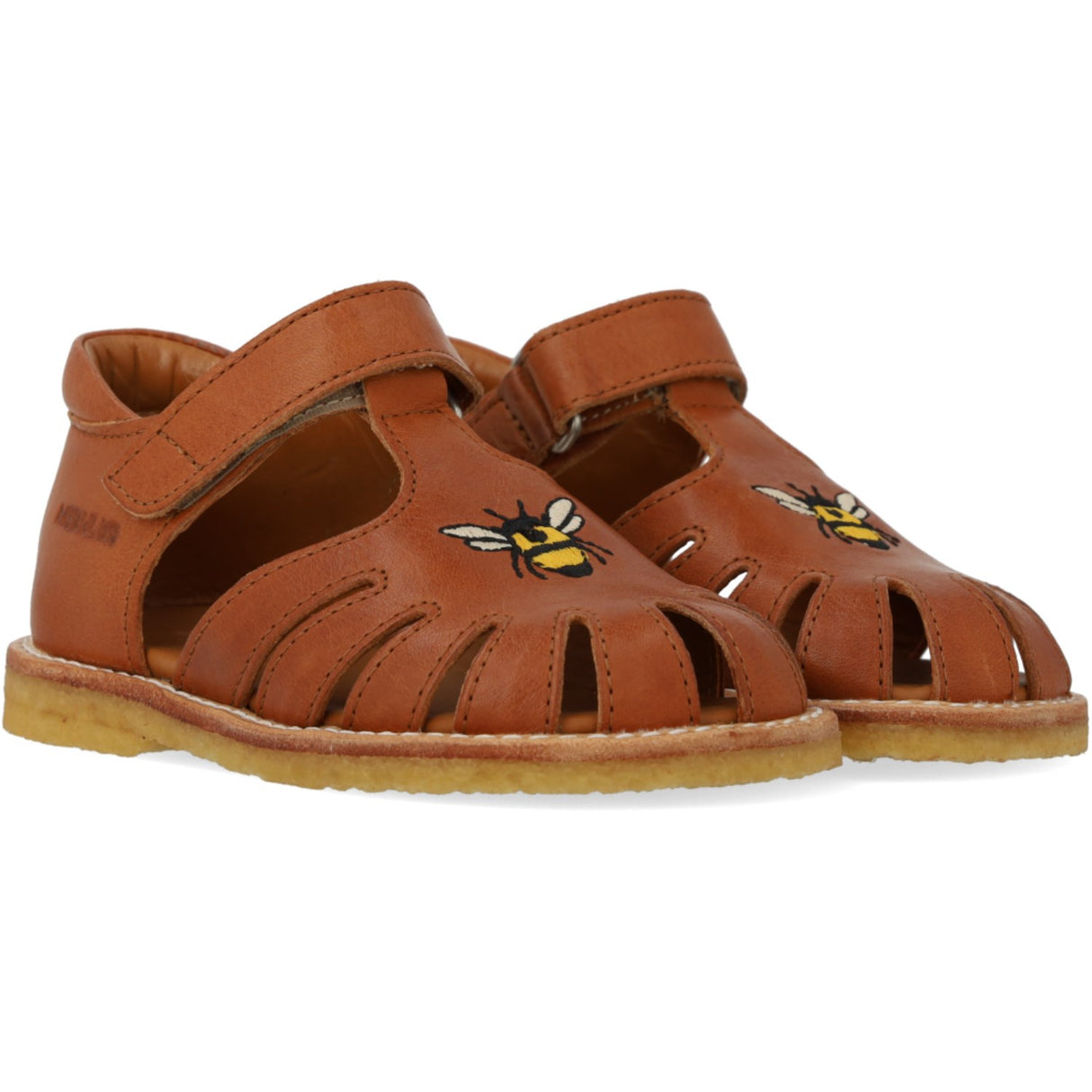 Angulus Cognac Begynder Sandal Med Bi Broderi