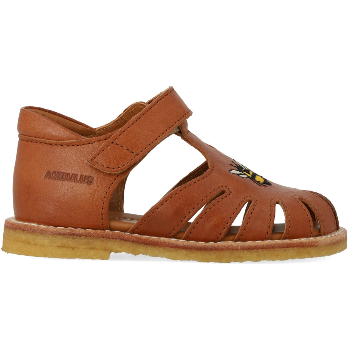 Angulus Cognac Begynder Sandal Med Bi Broderi