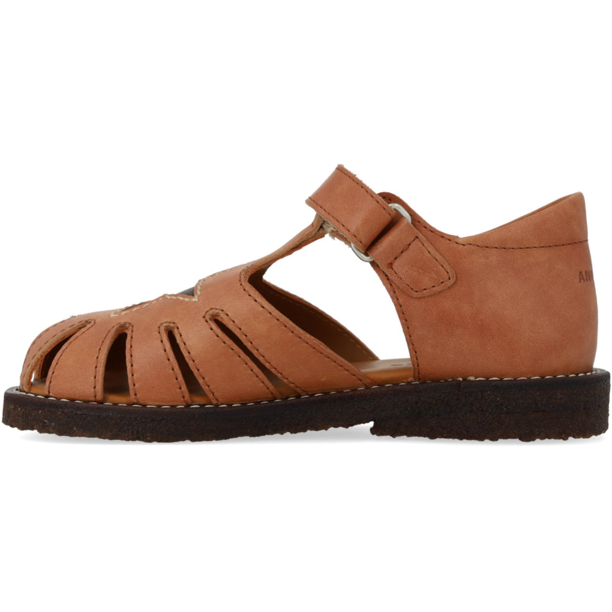 Angulus Tan/Dark Brown Lædersandal Med Stjernedetalje