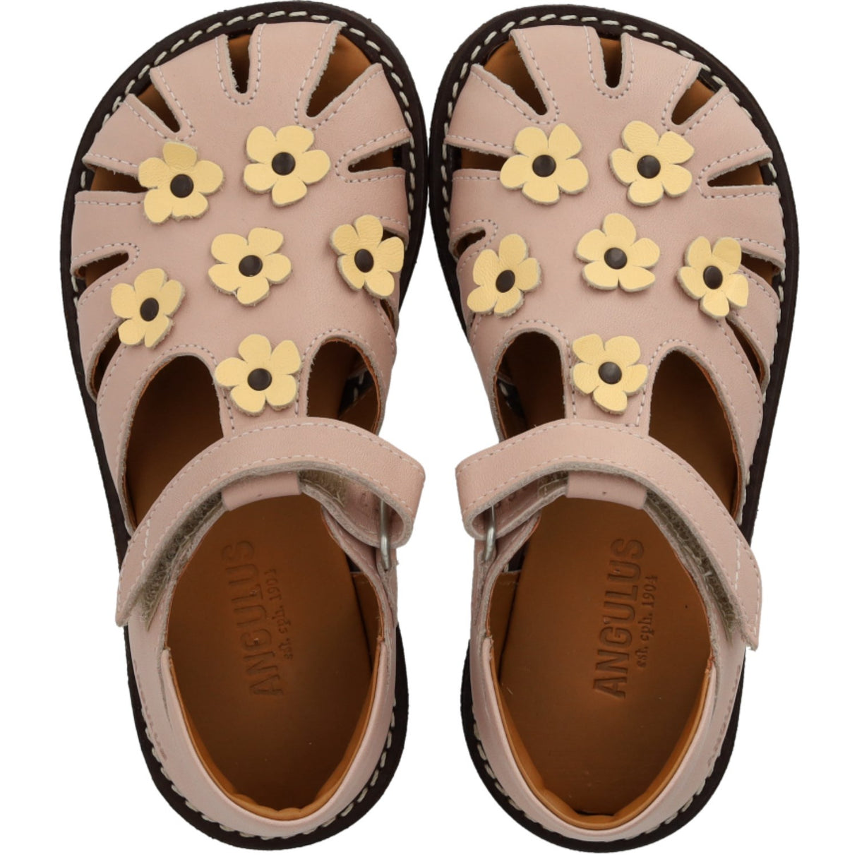 Angulus Rosebud/Mellow Yellow Sandal Med Blomsterapplikationer