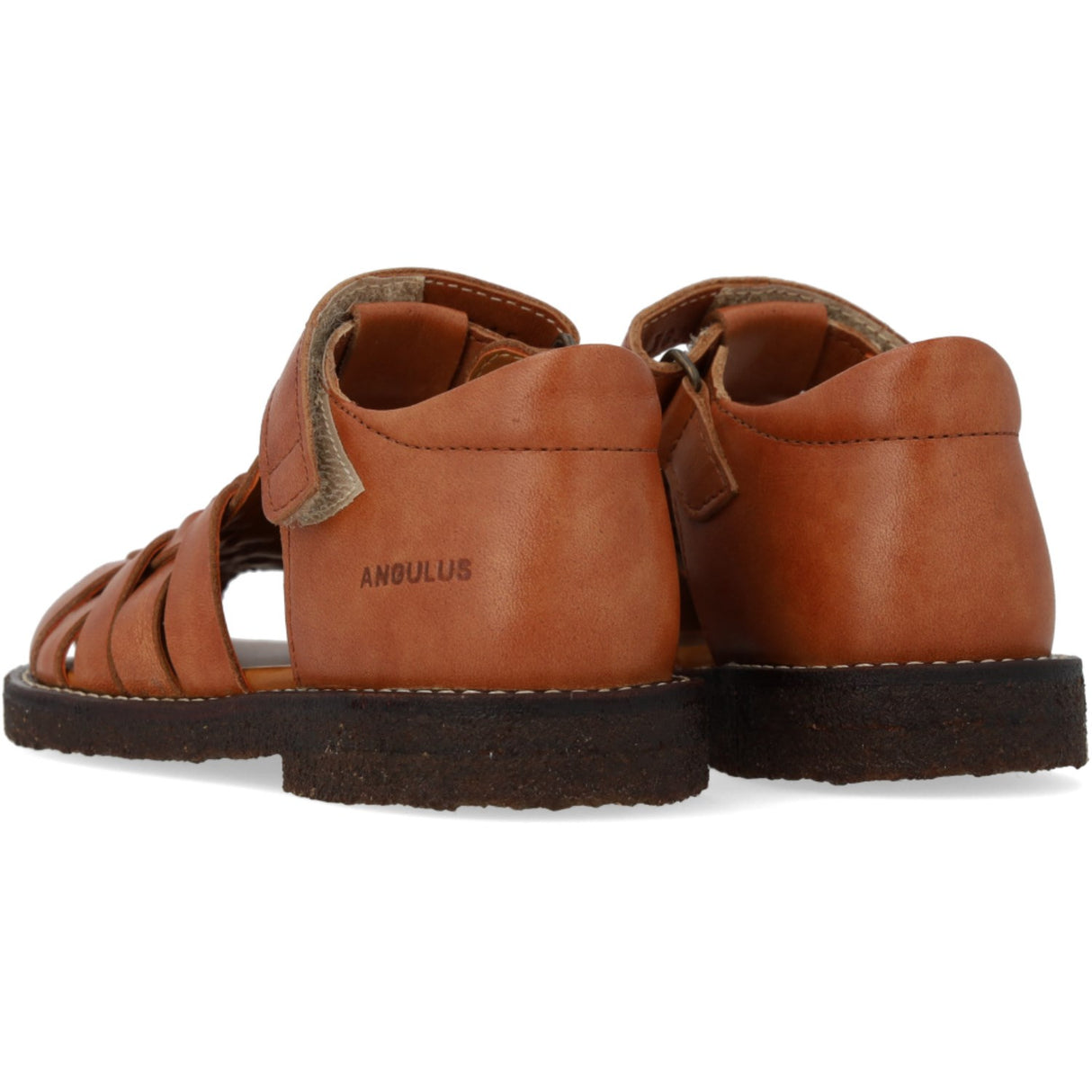 Angulus Tan Flettet Lædersandal