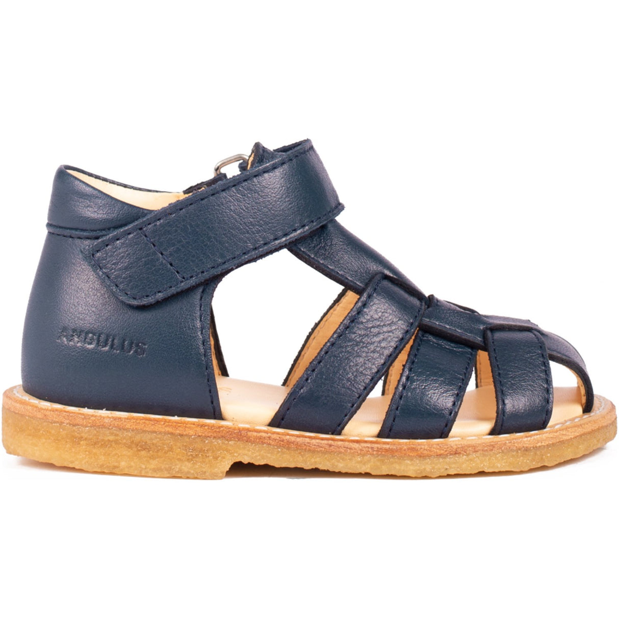 Angulus Navy Begynder Sandal Med Velcrolukning