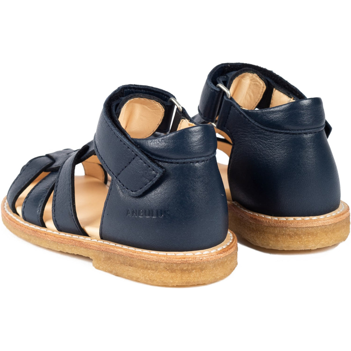 Angulus Navy Begynder Sandal Med Velcrolukning