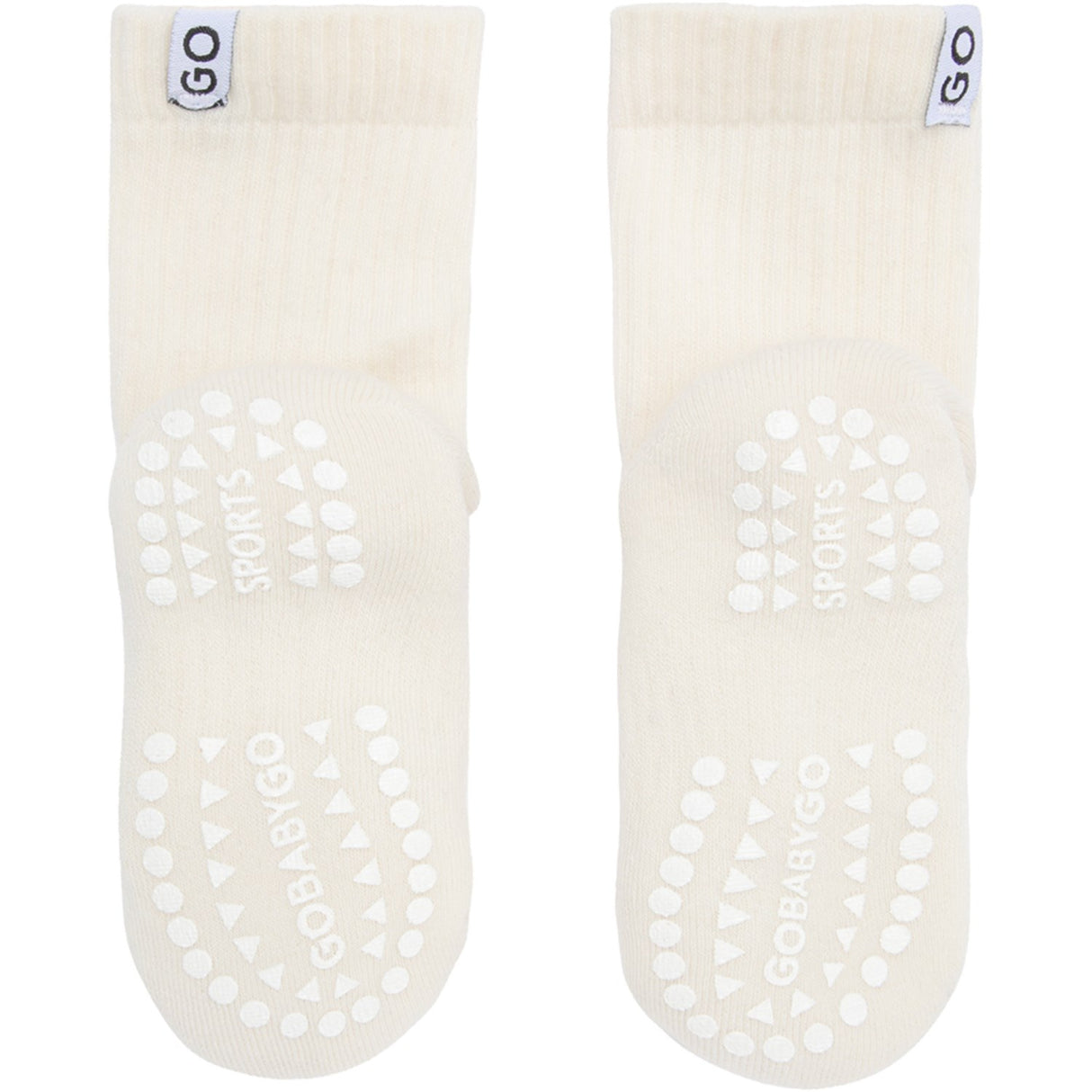 Gobabygo Off White Non-Slip Sport Strømper