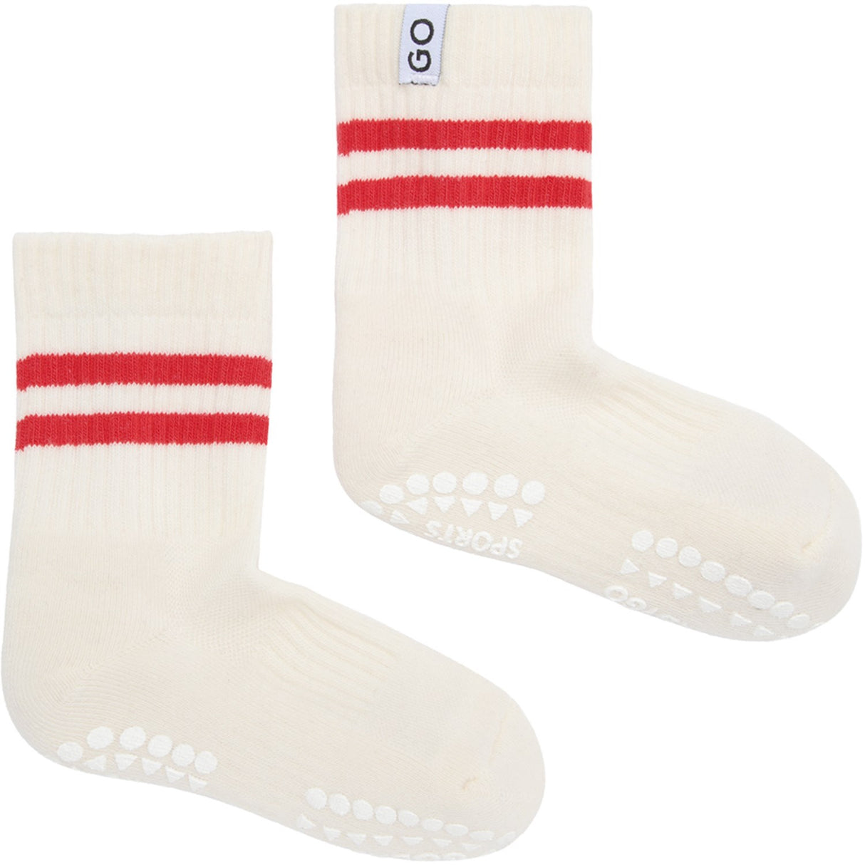 Gobabygo Red Non-Slip Sport Strømper
