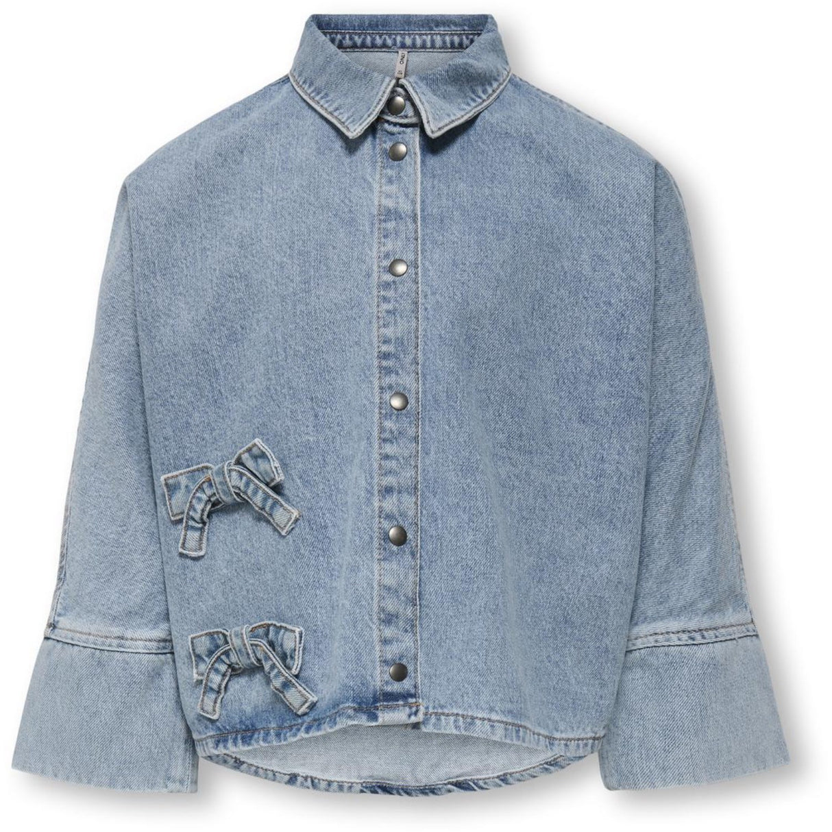 kids ONLY Light Blue Denim Grace 7/8 Sløjfe Skjorte Denim