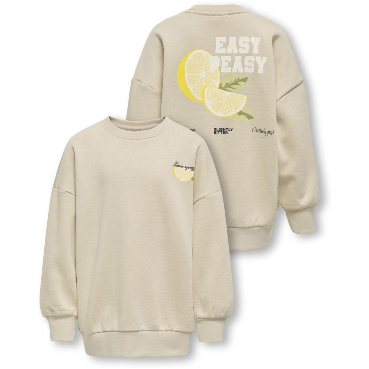 kids ONLY Feather Gray Easy Phoebe Life Printed Crew Sweatshirt