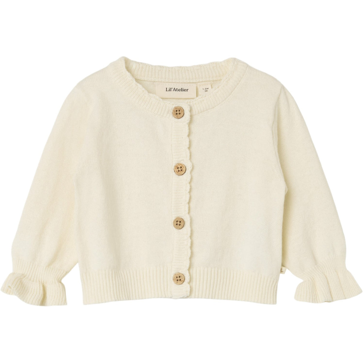 Lil'Atelier Coconut Milk Fauci Fia Kort Strik Cardigan