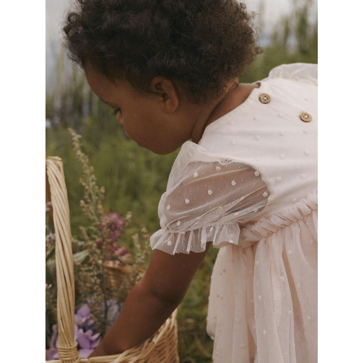 Lil'Atelier Peach Blush Frilla Loose Tyl Body Kjole