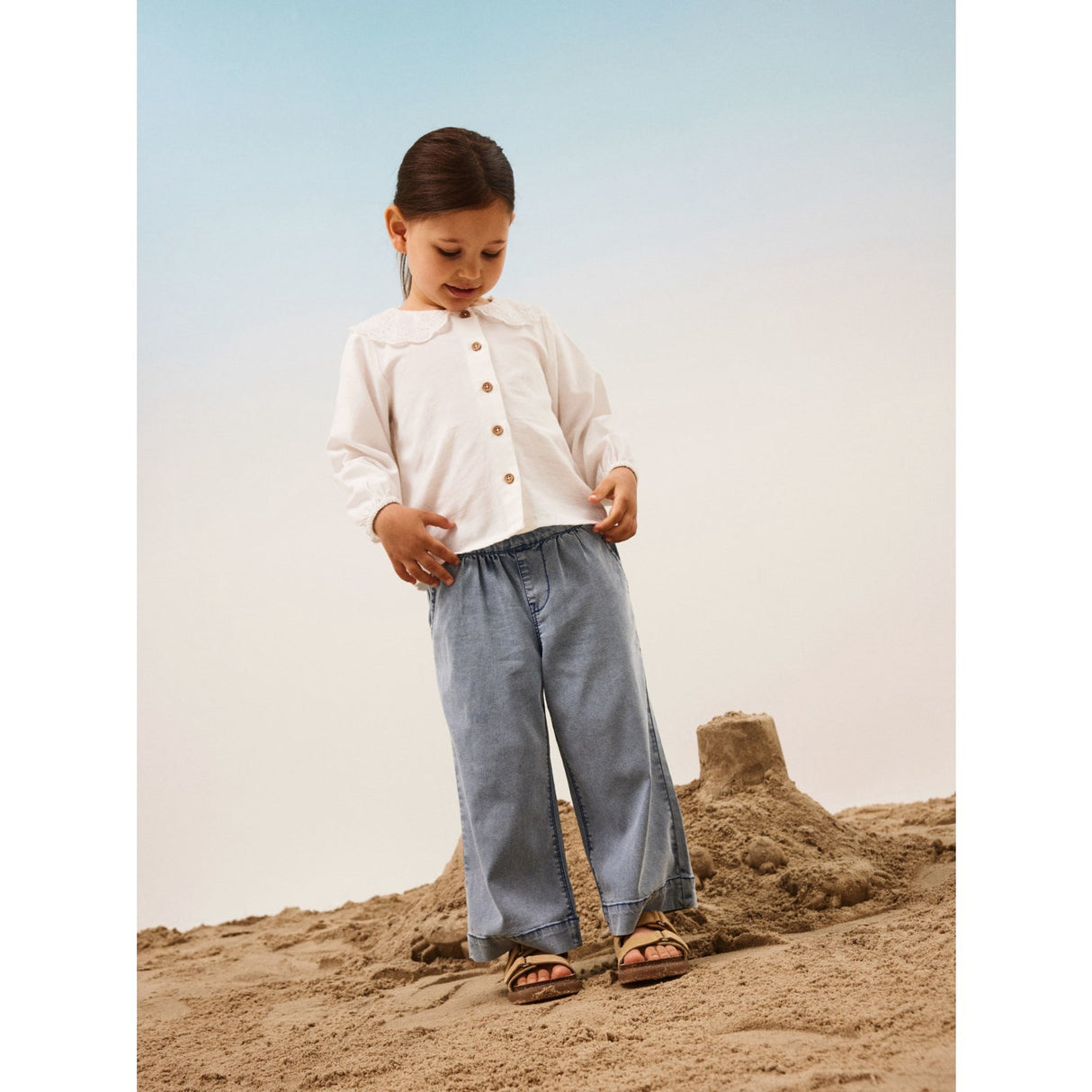 Name It Light Blue Denim Bella Wide Jeans