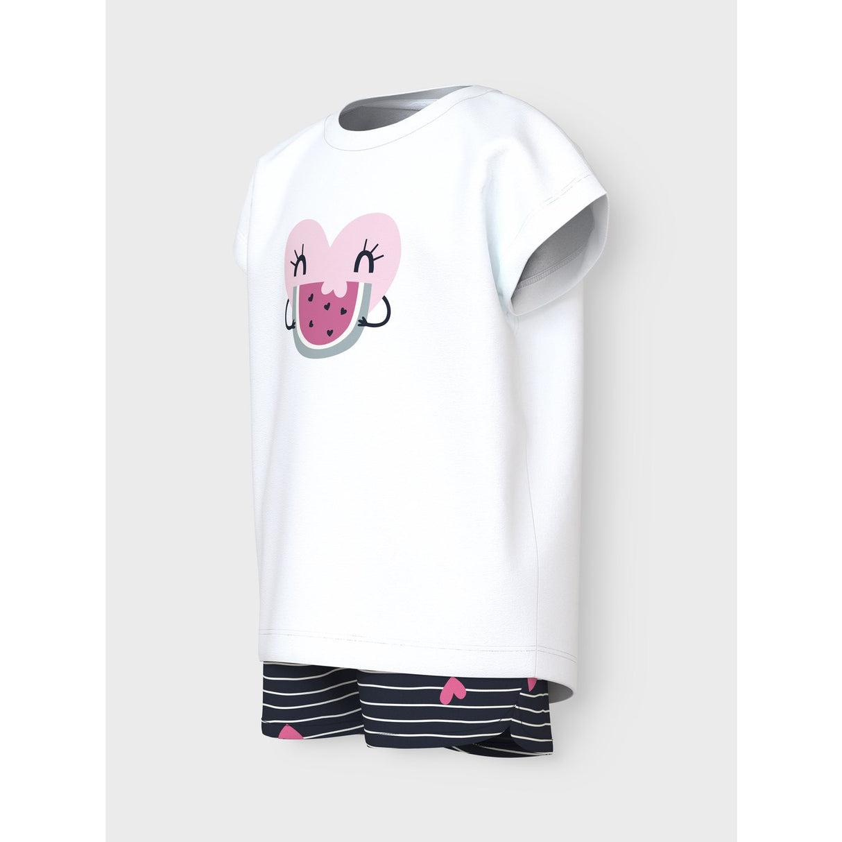 Name It Bright White Hearts Vigea Shorts Sæt
