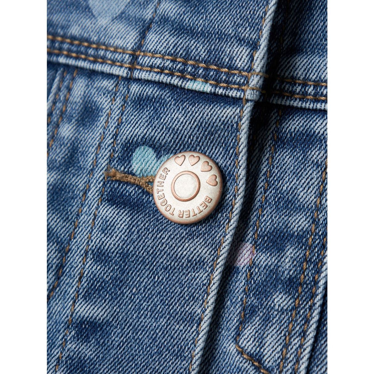 Name It Medium Blue Denim Heart Falula Denim Jakke