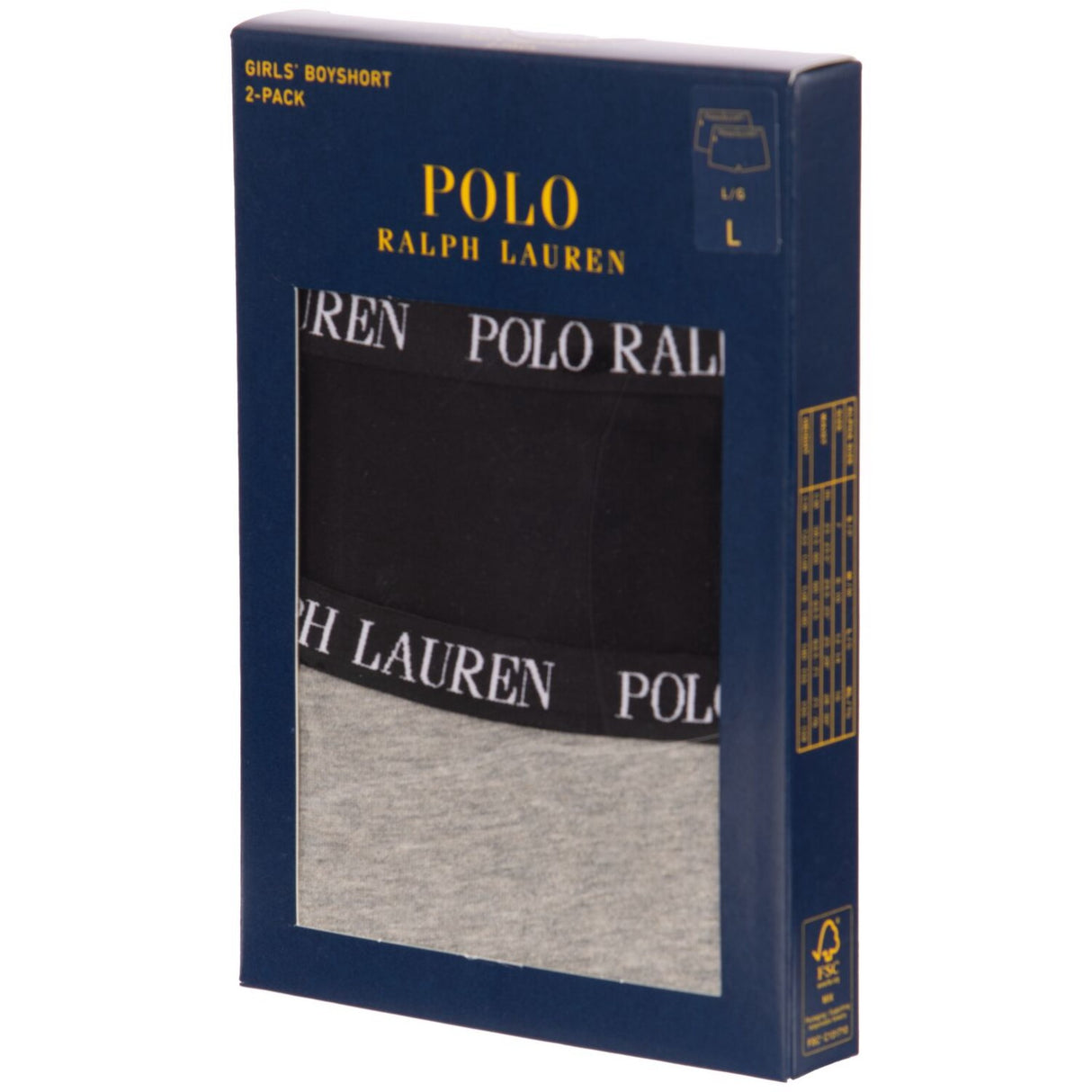 Polo Ralph Lauren Polo Black Solid 2 Pack Girls Boyshort Hipsters