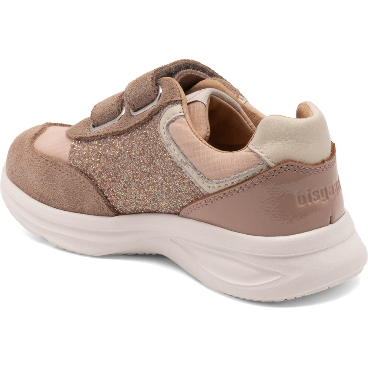 Bisgaard Taupe Glitter Yuki Glitter Velcro Sko