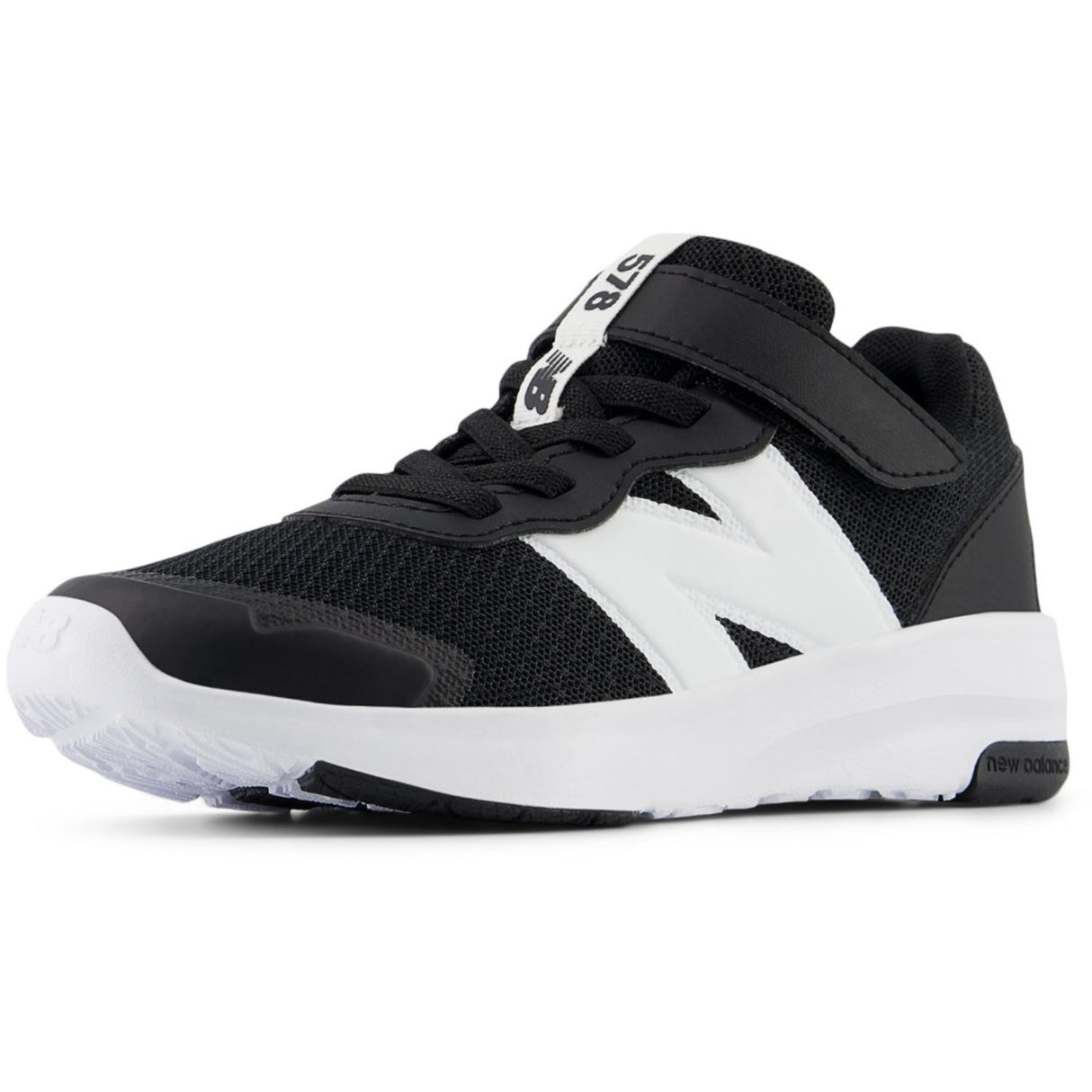 New Balance Black FreshFoam 578 Kids Bungee Lace Med Top Strop