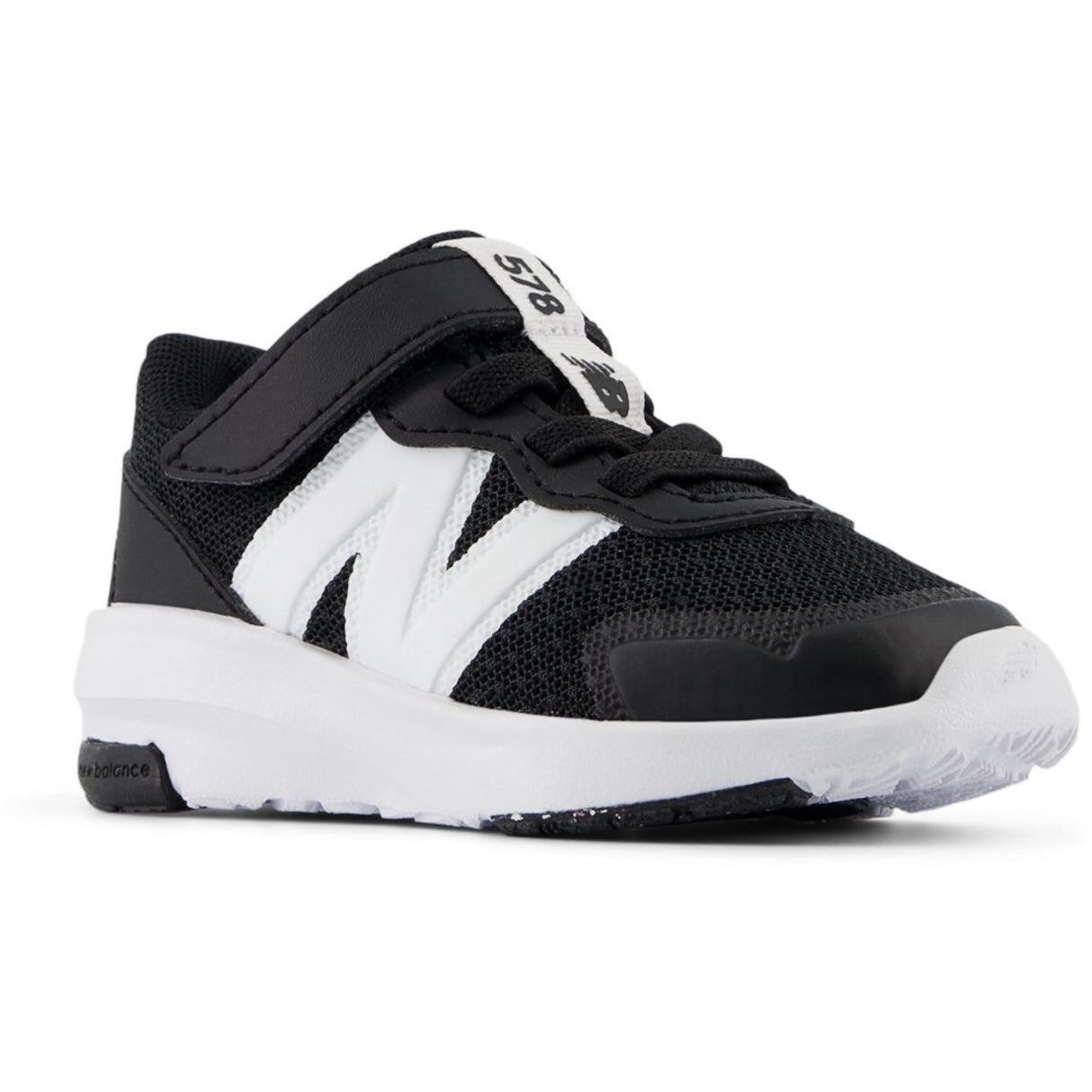 New Balance Black FreshFoam 578 Kids Bungee Lace Med Top Strop