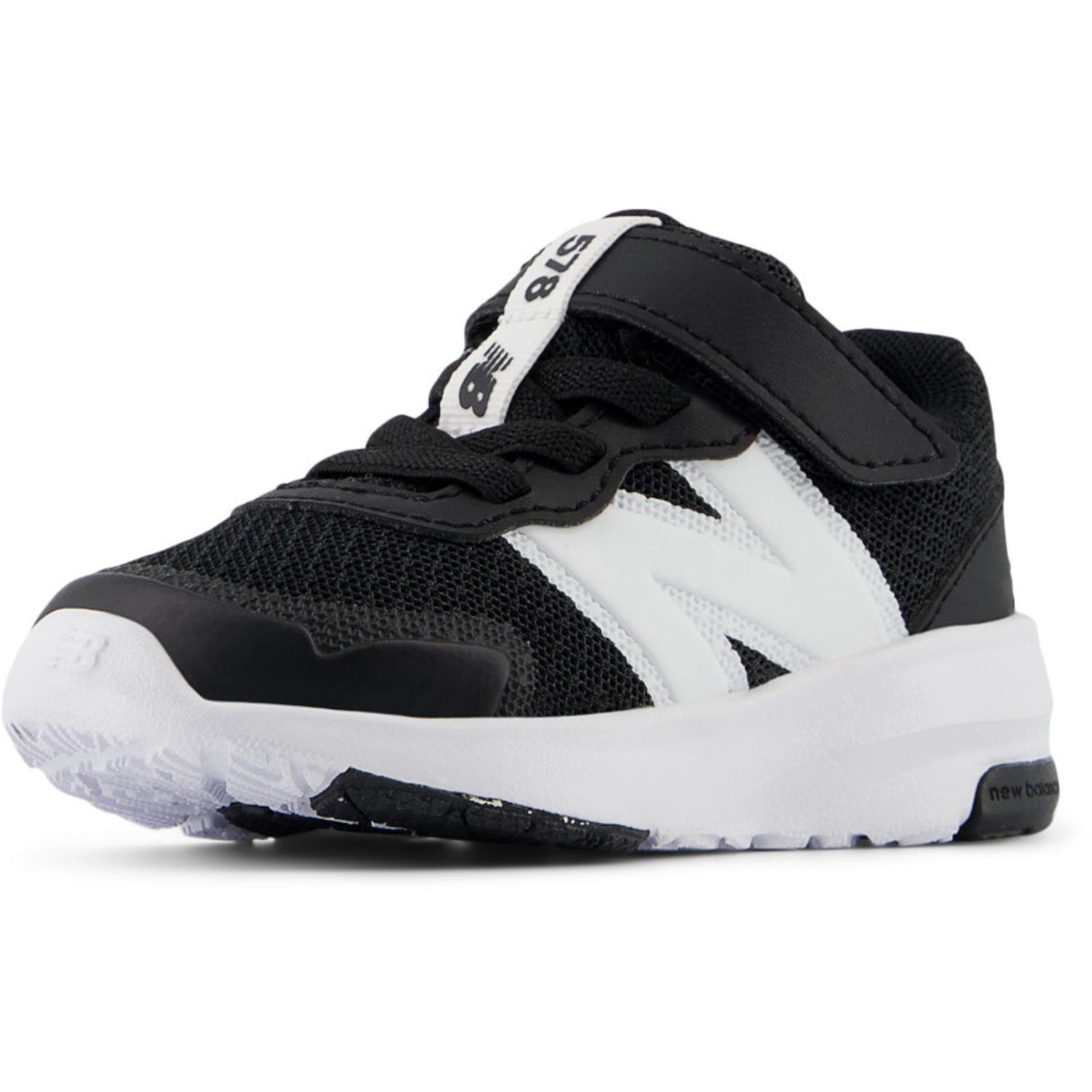 New Balance Black FreshFoam 578 Kids Bungee Lace Med Top Strop